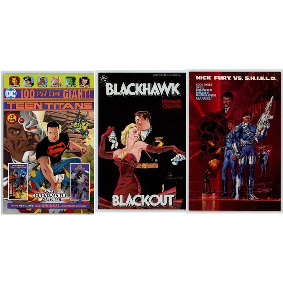 SET OF 3 TRADE PAPERBACKS Teen Titans 100 Page, Nick Fury vs. Shield, Blackhawk - Picture 8 of 10